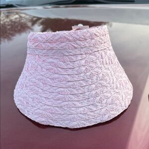 Pink Braided Straw Visor Hat - Women's Sun Visor a new day